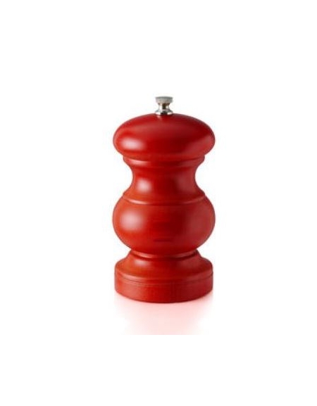 Macina peperoncino manuale in legno - macine in acciaio - Altezza 13 cm - colore Rosso