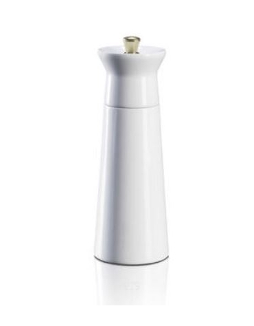 Macina Sale manuale in legno - macine in ceramica - Altezza 15 cm - Colore Bianco Lucido