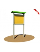 Bacheca arredo urbano in alluminio e tetto in polietilene da inghisare - Pannello cm 90x70H - cm125x50x210h