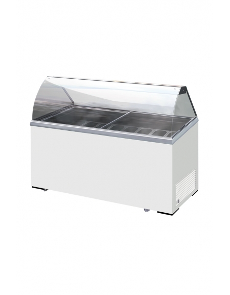 Vetrina gelato statica 10 vaschette - Vetro dritto
