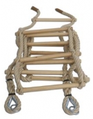 Scala a corda di canapa con pioli di faggio - Lunghezza mt 6 - Diametro mm 30