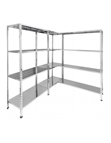 Scaffalatura inox a bulloni cm. 130x30x150h-PIANI ASOLATI