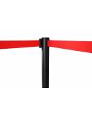 Asta nera con nastro avvolgibile mt. 2 - colore Rosso - Altezza 100 cm