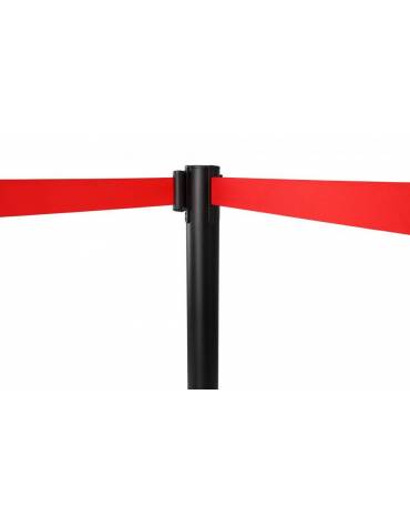 Asta nera con nastro avvolgibile mt. 2 - colore Rosso - Altezza 100 cm