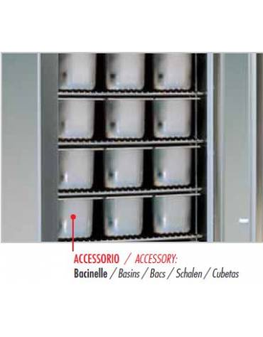 Armadio refrigerato GN2/1 ventilato con interni ed esterni in acciaio inox, 810x1040x2090h