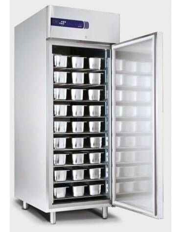 Armadio refrigerato GN2/1 ventilato con interni ed esterni in acciaio inox, 810x1040x2090h