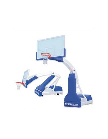 Impianto basket con sistema oleodinamico manuale di regolazione dell’altezza - Sbalzo cm 225