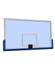 Tabellone basket di cristallo temperato trasparente, modello ad U secondo norme FIBA, mm 1800x1050x12