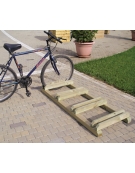 Portabici in legno di pino nordico 4 posti  / Rastrelliera per bici - dimensioni cm 149x59x14h