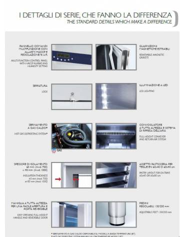 Armadio Refrigerato 600x400 monoblocco in Acciaio Inox a temperatura normale per Pasticceria con 2 porte cm 142x80x203h