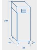 Armadio refrigerato per pasticceria, in acciaio inox, refrigerazione statica - cm 97,5x74x202,5h