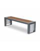 Panchina con seduta in legno di iroko e struttura in ferro - cm 165x45x45h