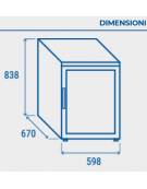 ARMADIO FRIGORIFERO SOTTOBANCO 1 PORTA CM 60X58X85,5H - ESTERNO INOX