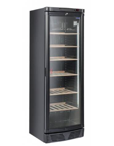 Cantina vino refrigerata - colore nero - 80 bottiglie - refrigerazione Roll-Bond con ventilatore +7°/+18°C - mm 595x660x1845h