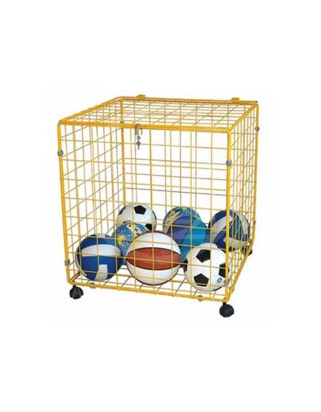 Contenitore porta palloni in rete verniciato. dim. 70x70x70h