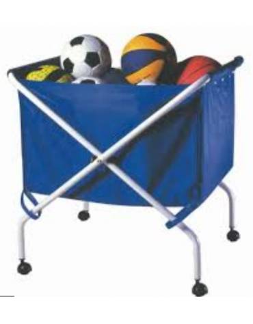 Carrello porta palloni pallavolo/volley telaio in acciaio dimens. cm 65x45x50 h