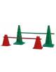 Ostacolo composto da 2 coni forati ed asta in PVC da 100 cm, altezza 30 cm.