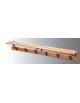 Attaccapanni parete a 6 posti, con piano borse, in acciaio e grucce pvc - Lungh. cm 200 sez. mm 30x30