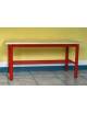 Panchina spogliatoio in acciaio verniciato Rosso e doghe di legno - Lungh. cm 100 sez. diam. mm 40