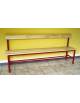 Panchina spogliatoio in acciaio verniciato Rosso con schienale - Lungh. cm 200 sez. diam. mm 40