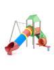 Torre relax con pali in alluminio, scivolo a tunnel in polietilene, scala e pianale in lamiera - Altalena 1 posto