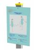 Palo con tabella movimento gambe 1 in alluminio completo di tabella in forex  - cm 40x10x162h
