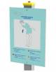 Palo con tabella flessione tronco in alluminio completo di tabella in forex  - cm 40x10x162h