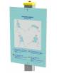 Palo con tabella defaticamento in alluminio completo di tabella in forex  - cm 40x10x162h