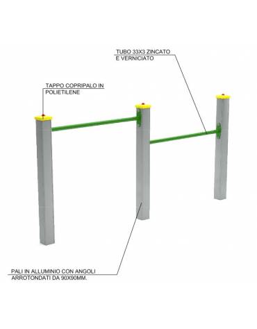 Attrezzo per piegamenti sulle braccia  - cm 210x10x102h