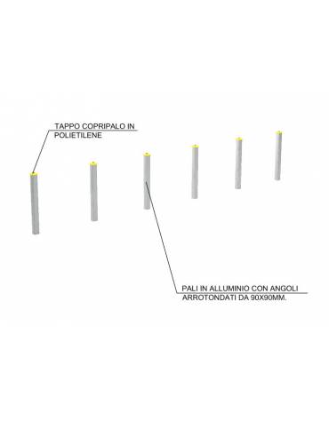 Asse per per esercizi di flessione del tronco  - cm  510x10x105h