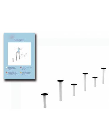 Pali per equilibrio in legno lamellare con protezione in plastica - cm  625x30x102h