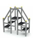 Struttura a sali scendi con pali in legno lamellare con protezione in plastica - cm 209x89x212h