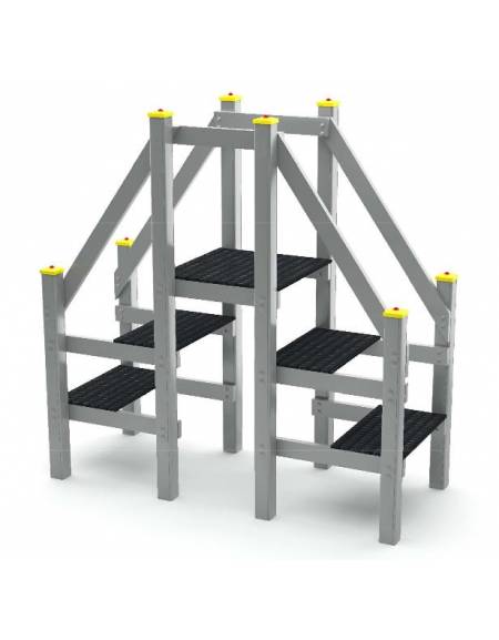 Struttura a sali scendi con pali in legno lamellare con protezione in plastica - cm 209x89x212h