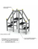 Struttura a sali scendi con pali in legno lamellare con protezione in plastica - cm 209x89x212h