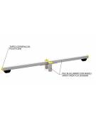 Trave oscillante per esercizi ginnici con pali in legno lamellare e calotta in plastica - cm 305x38x32h