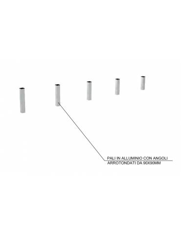 Paletti verticali per esercizi ginnici con pali in legno lamellare e calotta in plastica - cm 409x9x60h