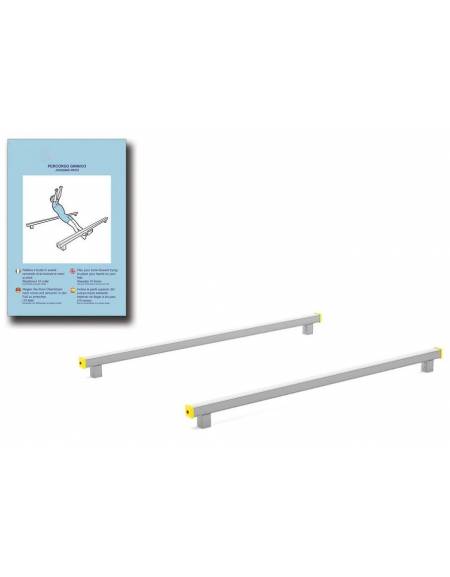Asse per per esercizi di flessione del tronco con pali in legno lamellare e calotta in plastica - cm 305x195x22hh