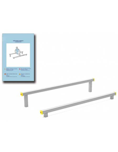 Asse per per esercizi per bicipiti e tricipiti con pali in legno lamellare e calotta in plastica - cm 305x120x49h