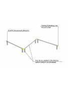 Tripla asse di equilibrio per esercizi  ginnici con pali in legno lamellare e calotta in plastica - cm 490x330x49h