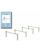Attrezzo ad ostacoli per esercizi  ginnici con pali in legno lamellare e calotta in plastica - cm 460x192x72h