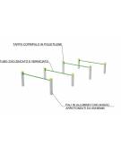 Attrezzo ad ostacoli per esercizi  ginnici con pali in legno lamellare e calotta in plastica - cm 460x192x72h