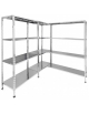 Scaffalatura inox AISI 304 con montaggio a bulloni - N° 4 PIANI ASOLATI FORATI - cm. 180x30x200h