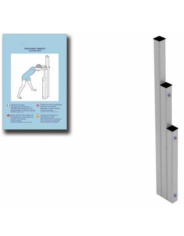 Atrezzatura per esercizi  ginnici con pali in legno lamellare e calotta in plastica - cm 27x10x202h