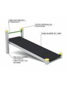 Panca inclinata per esercizi addominali con pali in legno lamellare e calotta in plastica - cm 90x200x82h