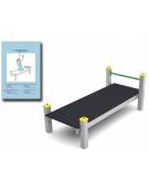 Panca piana per esercizi addominali con pali in legno lamellare e calotta in plastica - cm 90x200x82h