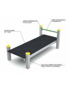 Panca piana per esercizi addominali con pali in legno lamellare e calotta in plastica - cm 90x200x82h