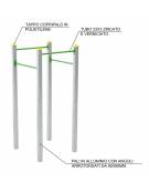 Attrezzo per sollevamento sulle braccia con pali in legno lamellare e calotta in plastica - cm 90x200x82h
