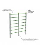 Struttura arrampicata per esercizi  ginnici con pali in legno lamellare e calotta in plastica - cm 210x10x242h