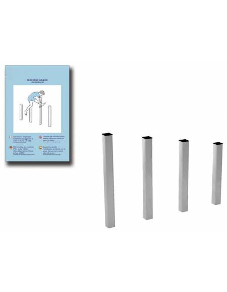 Pali per salti in legno lamellare e calotta in plastica - cm 159x9x110h