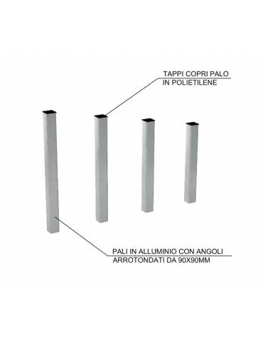 Pali per salti in legno lamellare e calotta in plastica - cm 159x9x110h